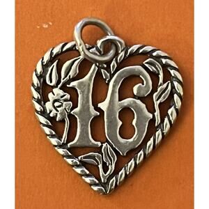 James Avery Retired Sterling Silver Vintage Sweet 16 Charm